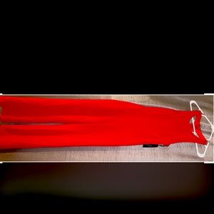 Red Lulu’s Night Out red cutout wide leg jumpsuit